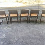 Set of 5 Louis XIII style wooden chairs