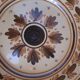 Old HB Quimper Plate Ceramic Geometric Floral Design Brown Yellow