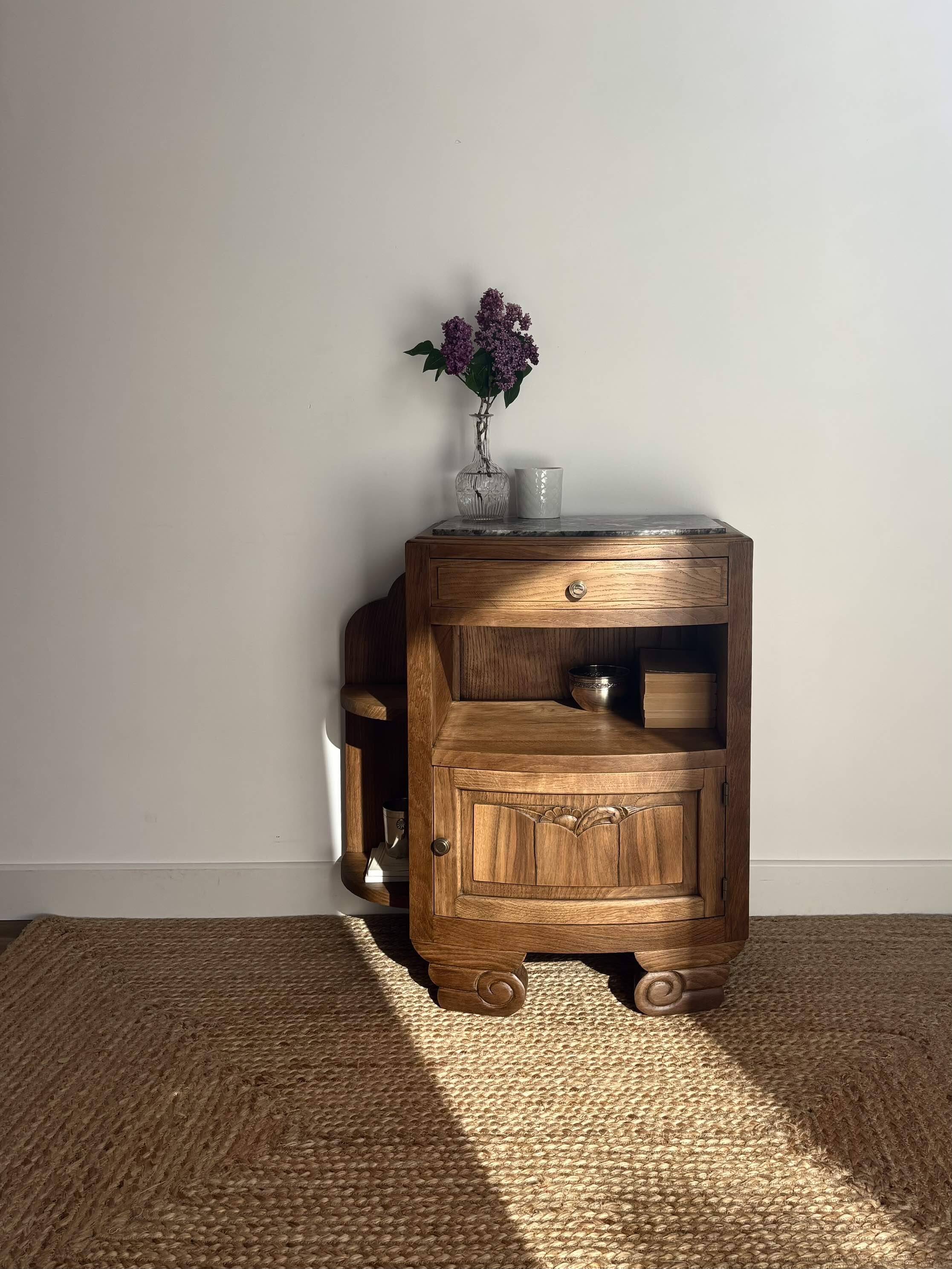 Restored Art Deco bedside table or accent furniture