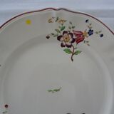 Plat  sarreguemines faience ancienne fleurs Strasbourg