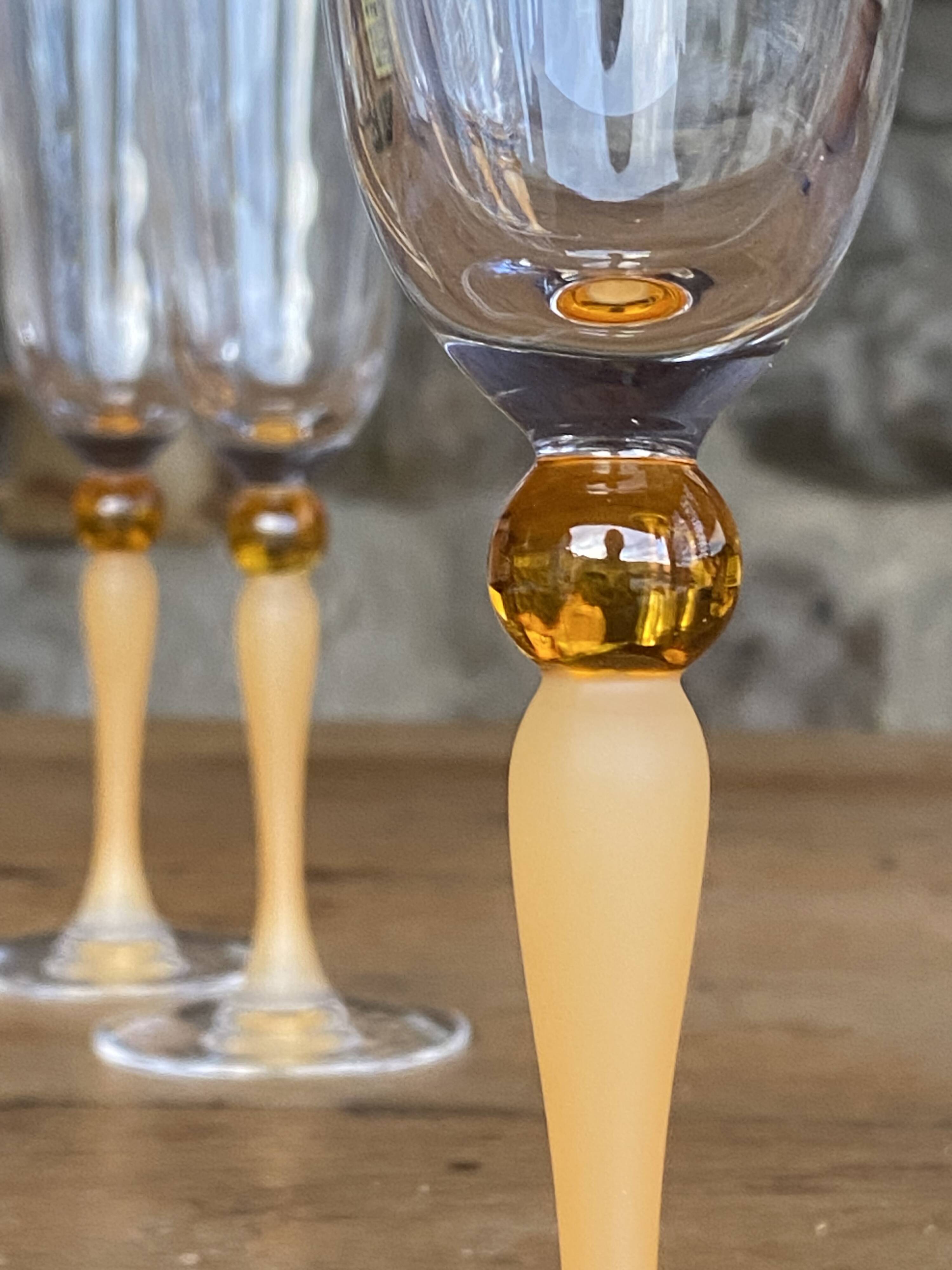 4 flutes de champage cristal d’Arques