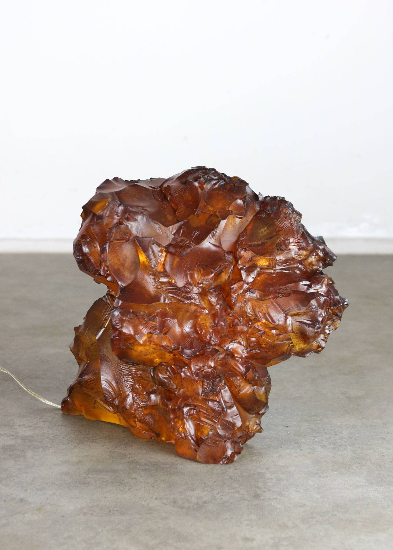 Vintage Italian Orange & Yellow Sculpture Lamps, 70s, set of 2