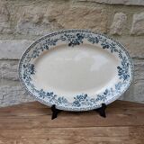 Old oval ironstone serving dish from Debray, Guadeloupe service
