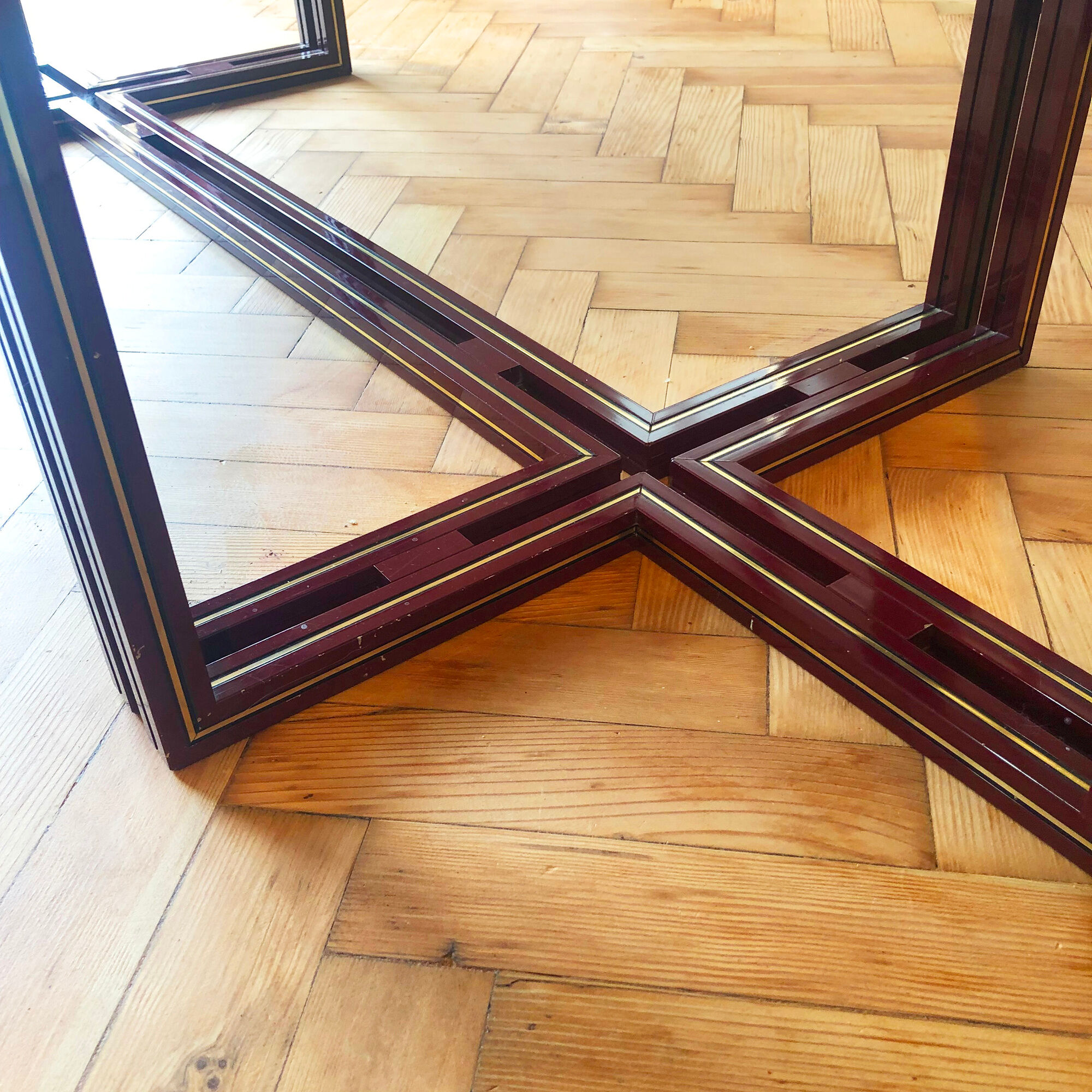 Burgundy Pierre Vandel dining table vintage 1970s
