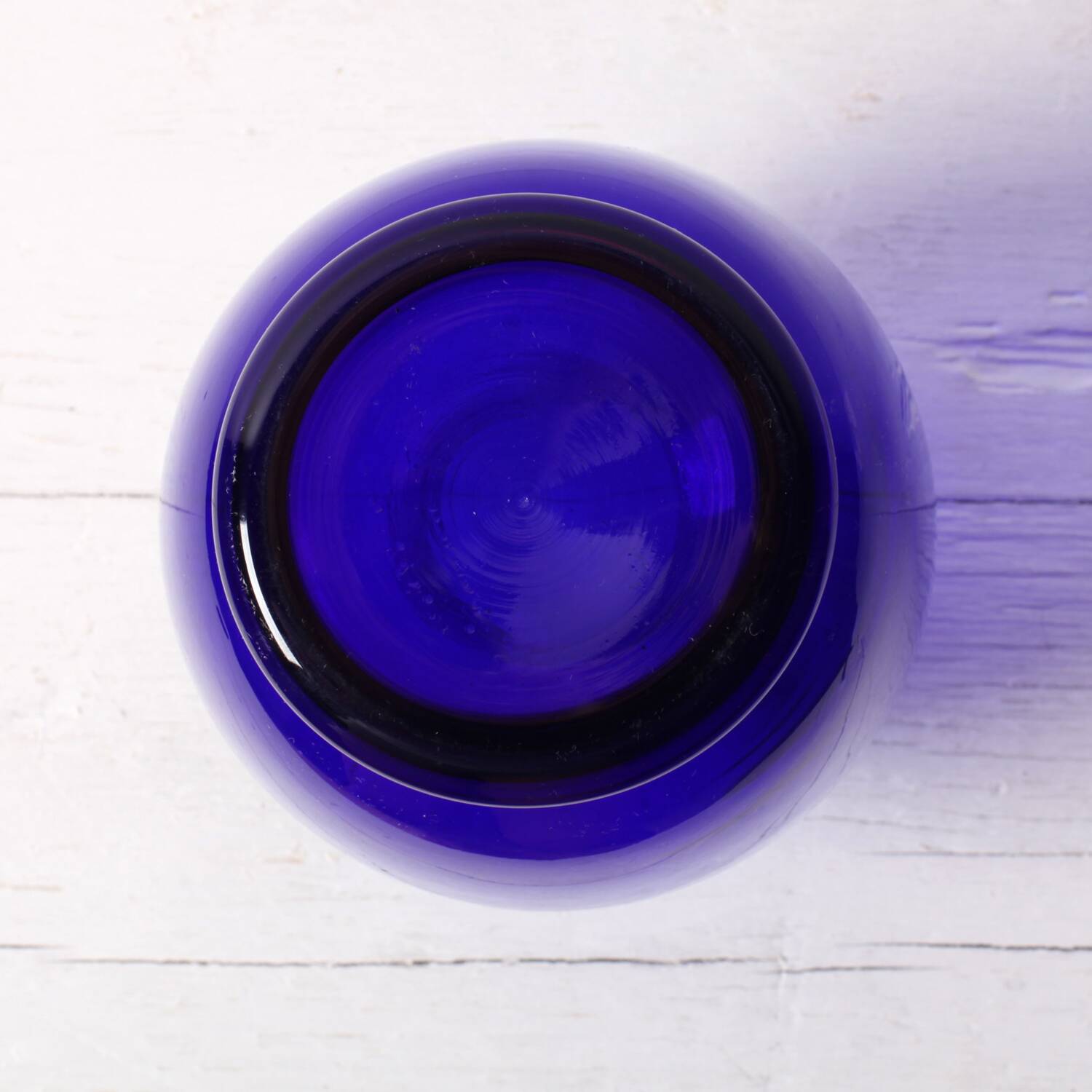 Vase en verre bleu cobalt, Italie années 1970