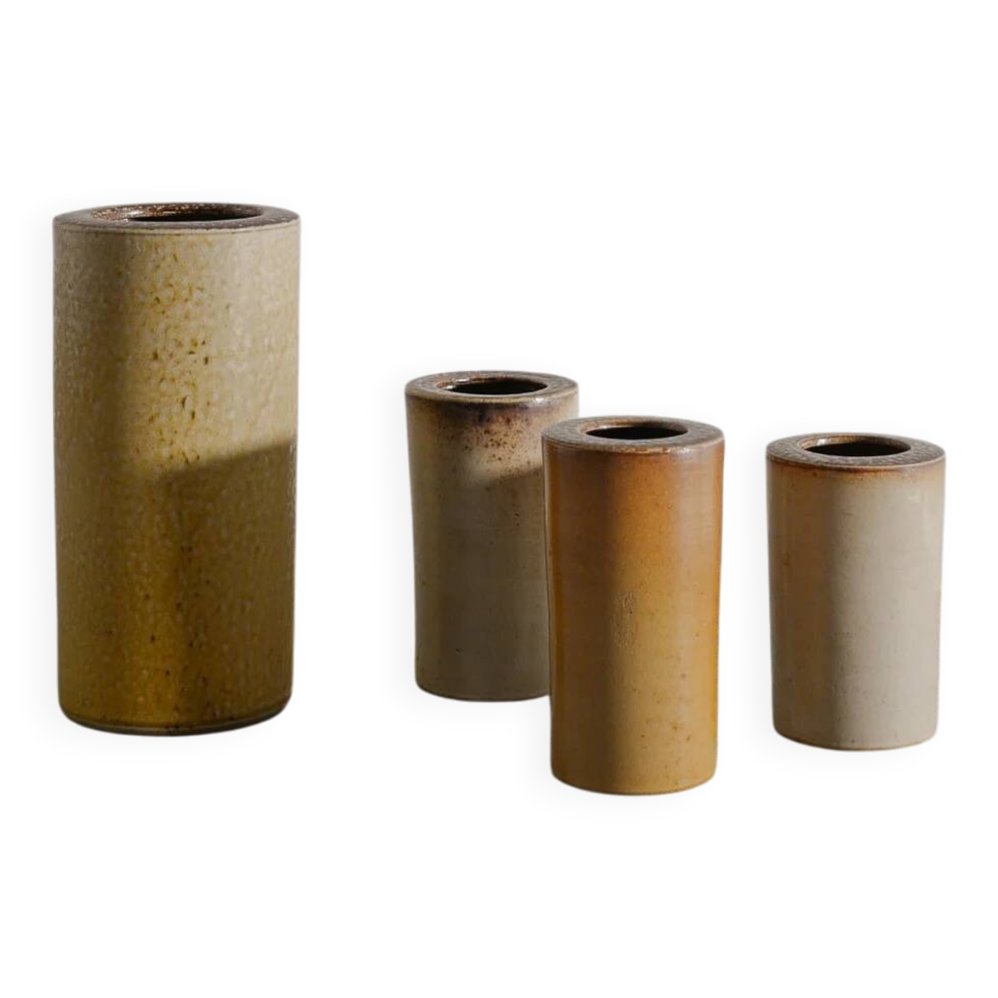 Swedish Cylinder Stoneware Vases by Arthur Andersson for Wallåkra, 1940s