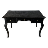 Antique black patinated desk – curved legs and chic country style