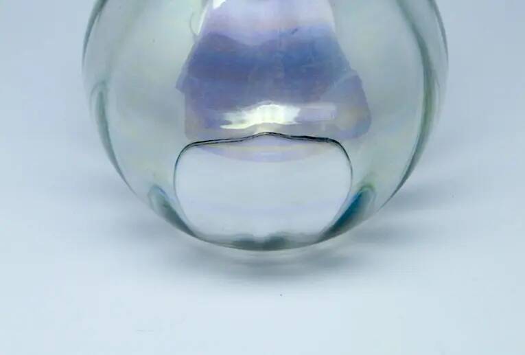 Vase sphérique Art Déco, en verre, Usines de verre Niemen, Pologne, années 1930