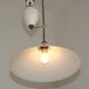 Vintage French Rise & Fall Counterbalance Ceiling Light Opaline Glass Shade