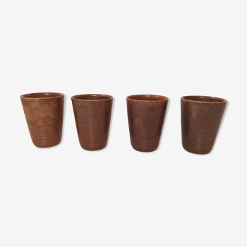4 coffee cups in digoin stoneware