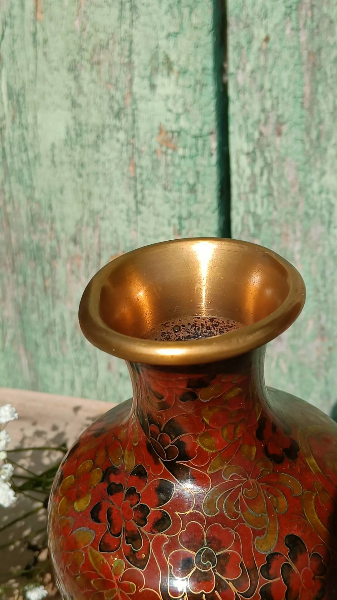 Cloisonné metal vase