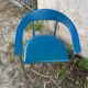 Set of 6 vintage Italian design chairs in leather and chrome metal.