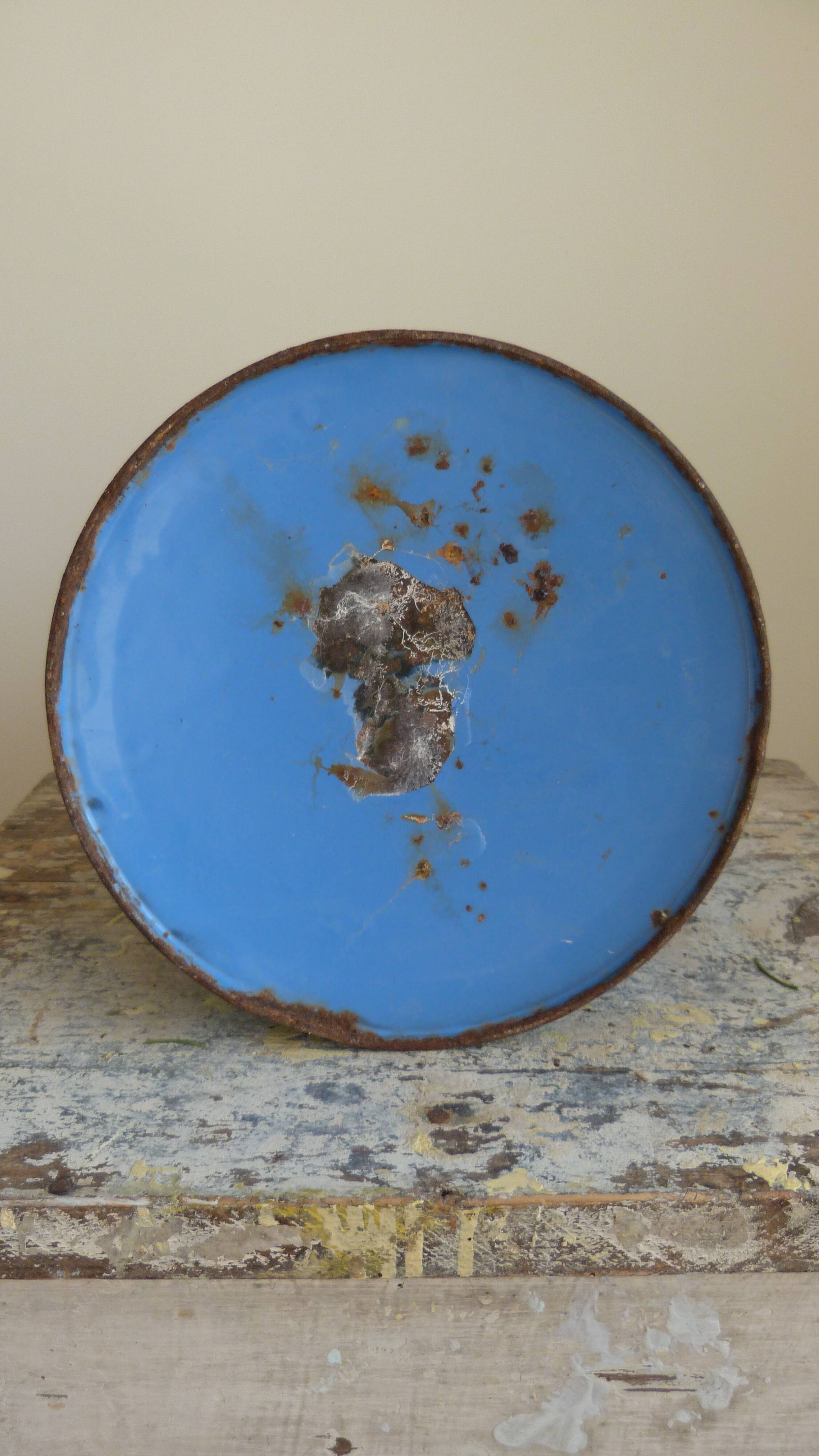 Old blue enamelled broc
