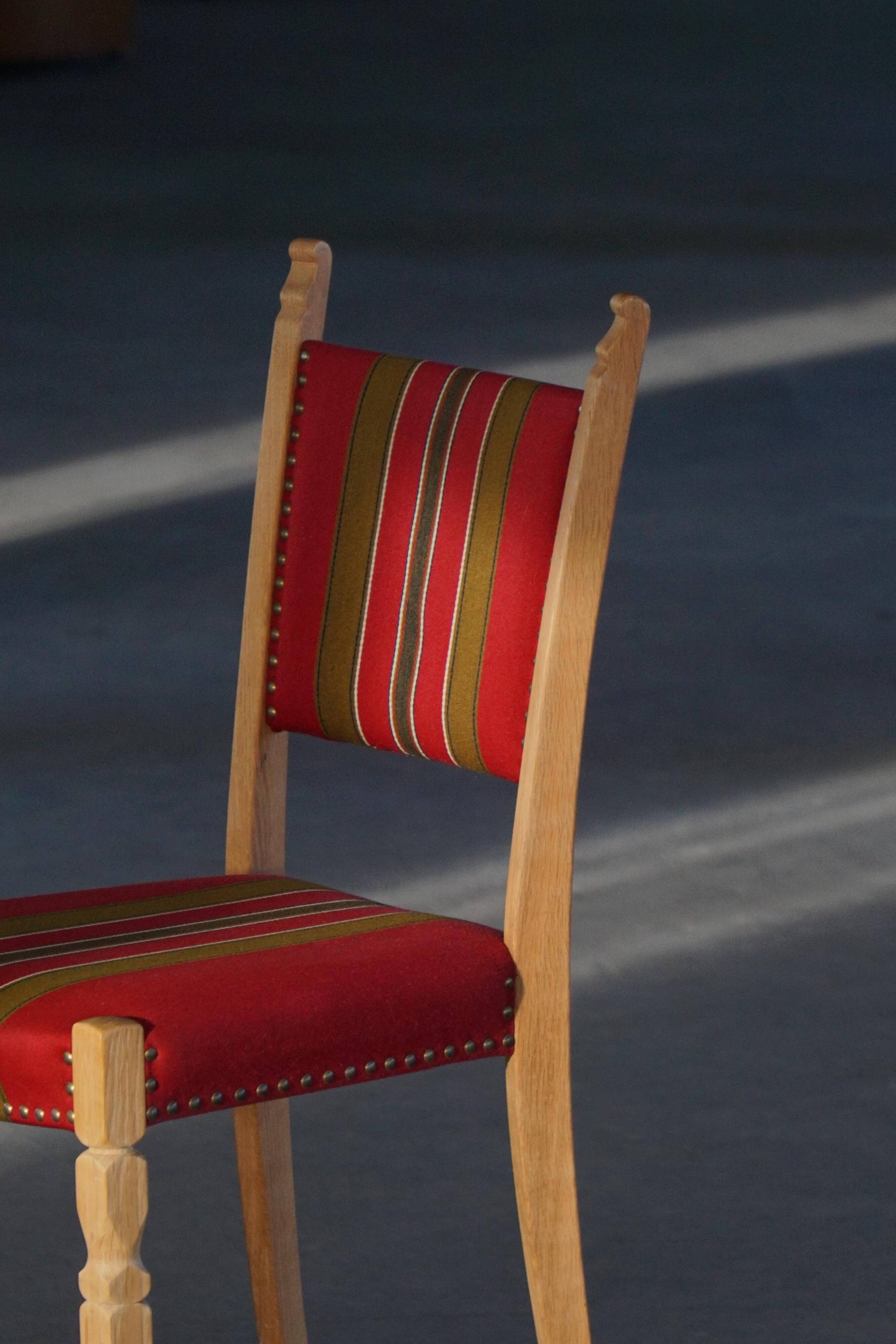 Danish Mid-Century Modern, Set of 6 Oak Dining Chairs, Henning Kjærnulf, 1960s