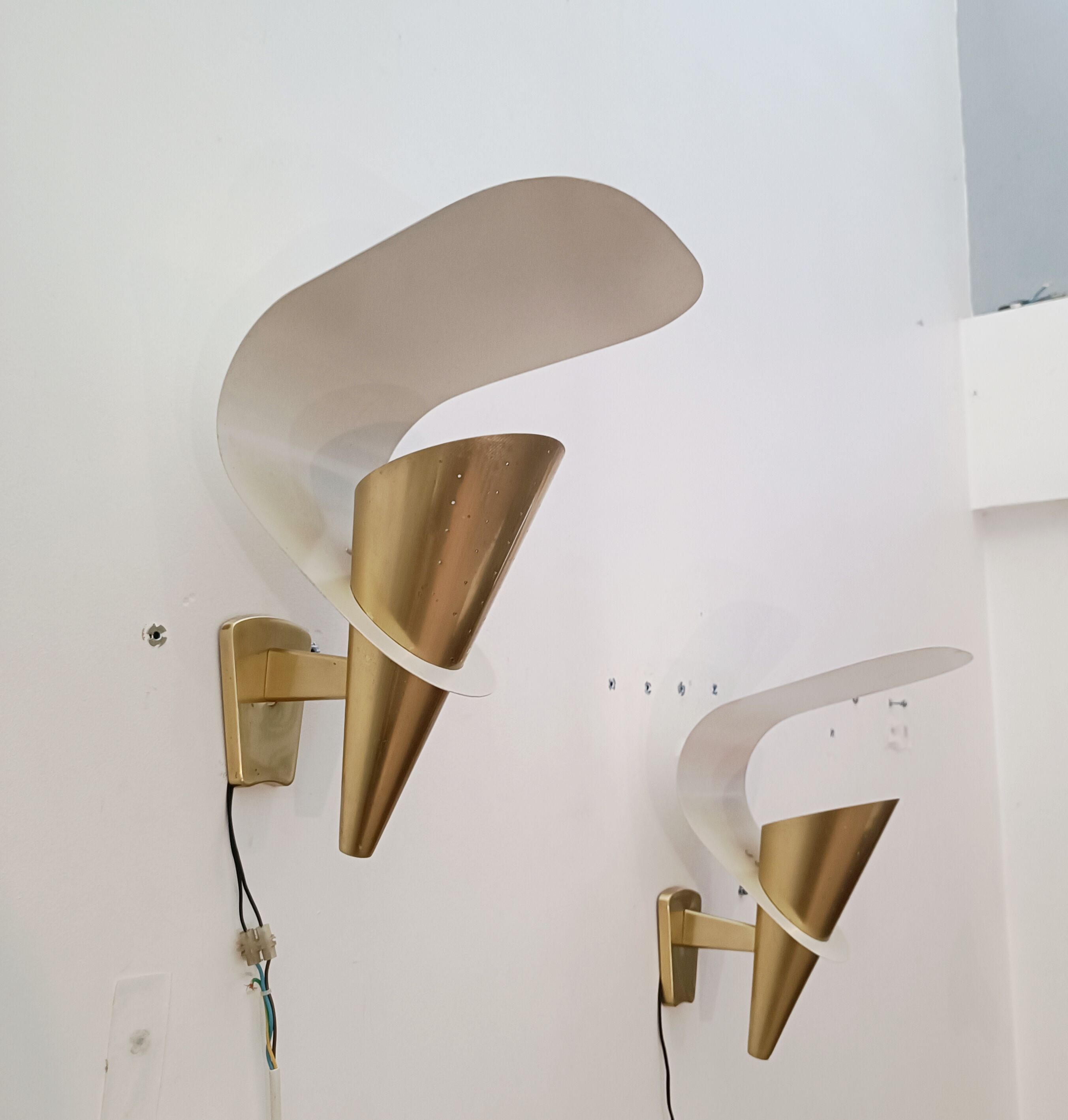 Modernist wall sconces by Metalarte 1950-60
