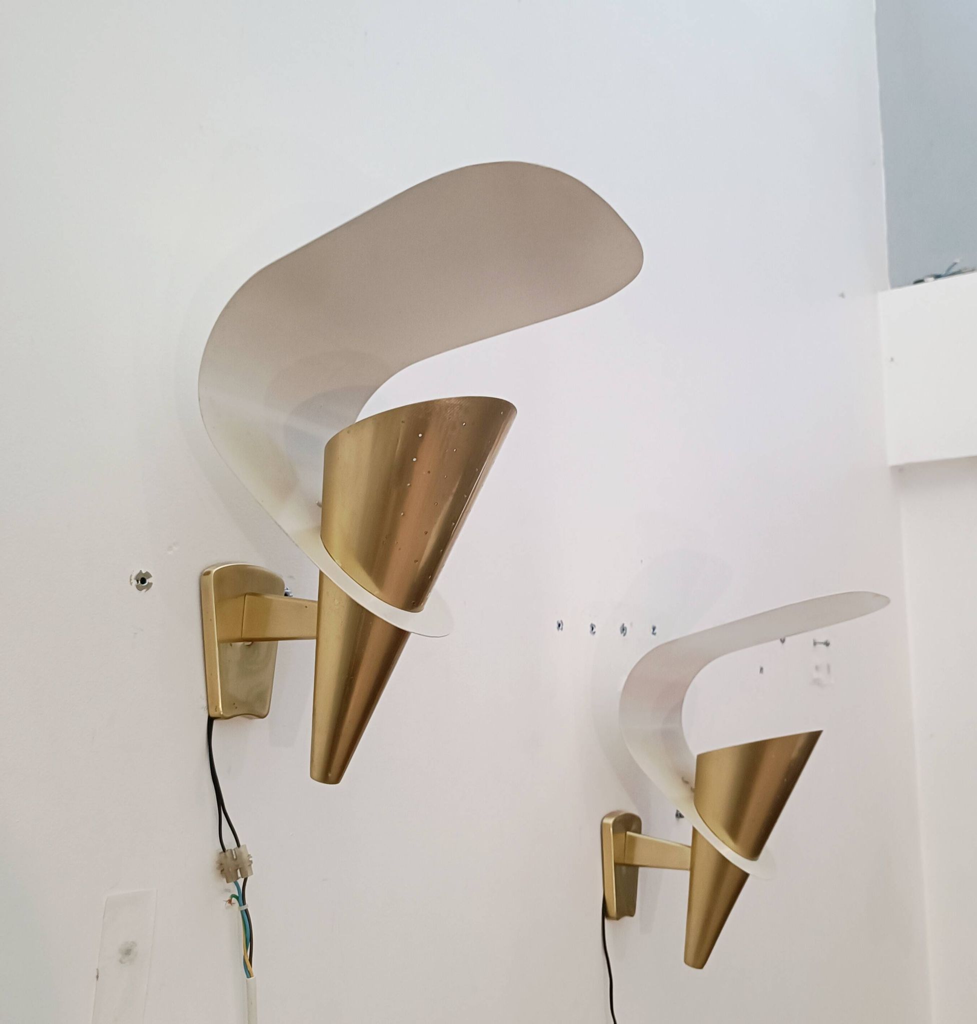 Modernist wall sconces by Metalarte 1950-60