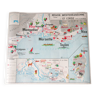 school map Mediterranean Region and Corsica / Massif Central Imprimerie Georges Lang Paris 1950