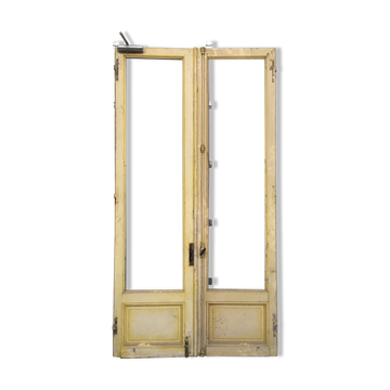 Double portes de séparation en sapin massif