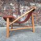 Vintage tripod armchair, designer seating furniture
