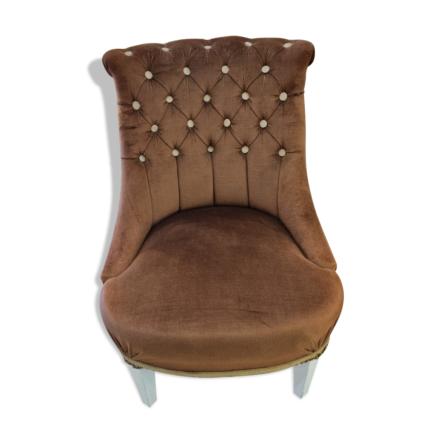 Fauteuil crapaud  capitonné 1970