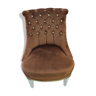 Fauteuil crapaud  capitonné 1970