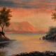 Paysage au fleuve, animé par un personnage ecole française de la fin du xixe