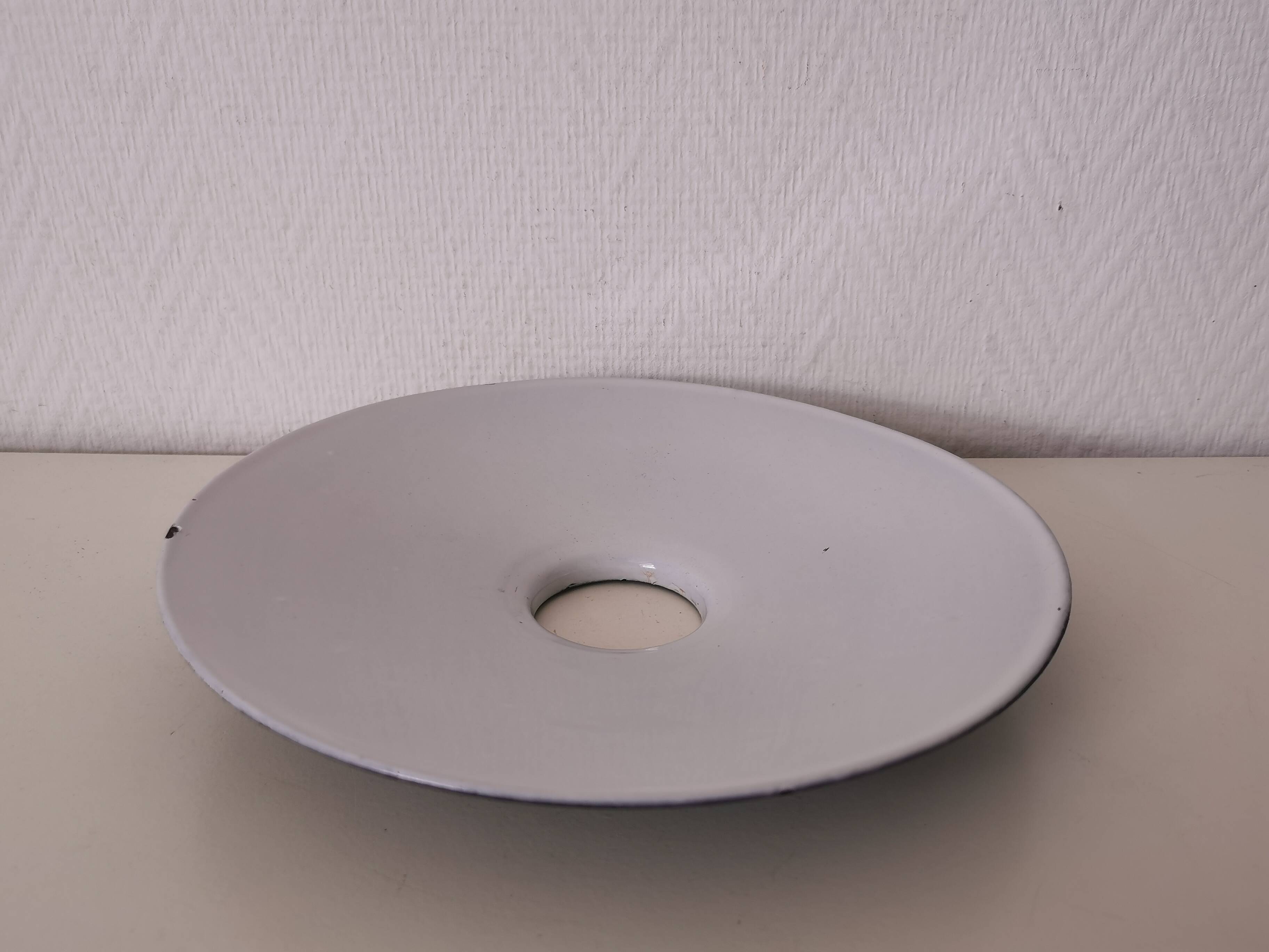 enamelled metal lampshade, dark green industrial decor