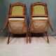 Paire de chaise en chêne et velour