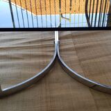 70's glass and chrome metal coffee table