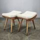 Pair of Mid-Century Beech Stools, Czechoslovakia, 1960s