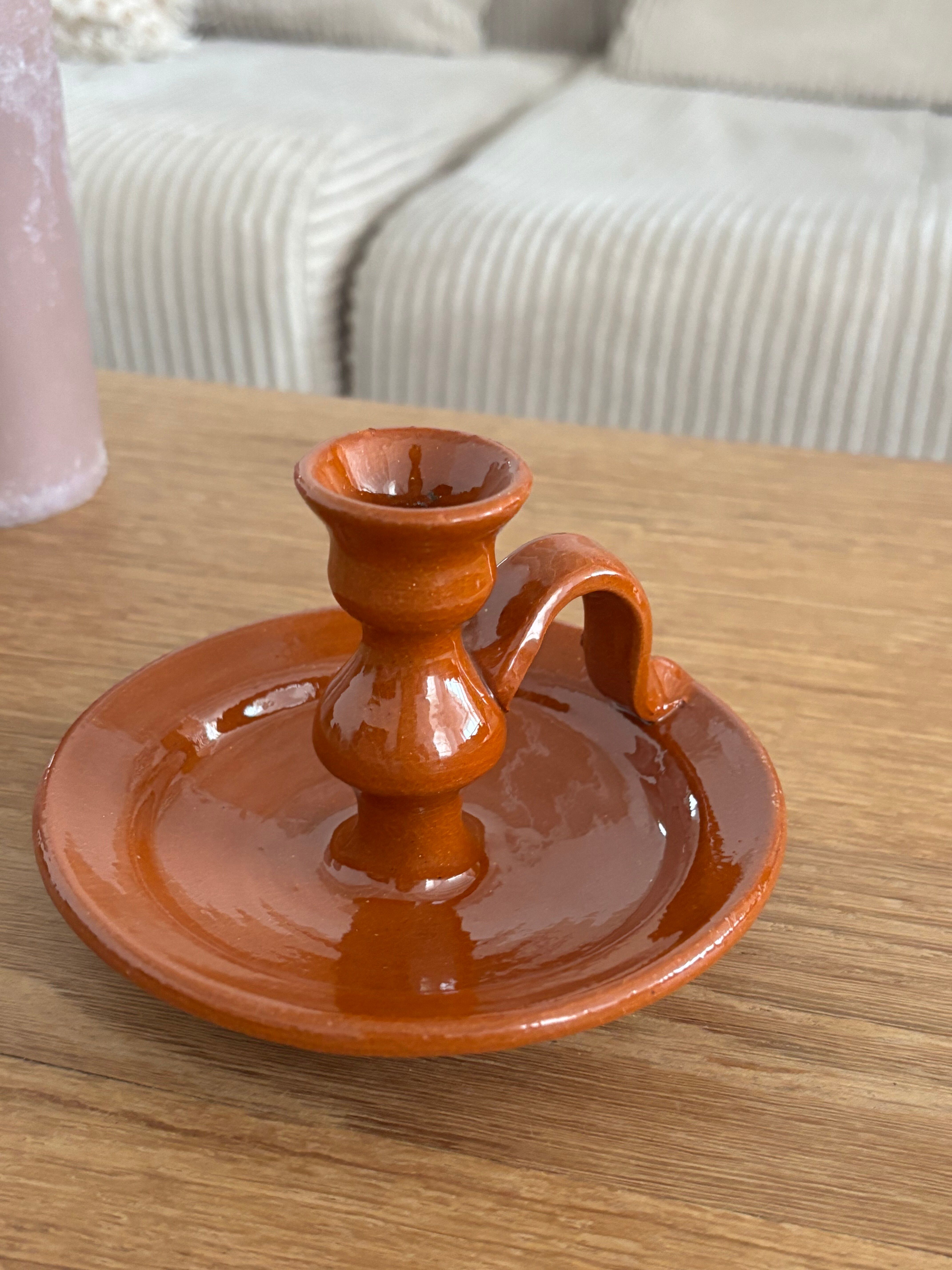 Terracotta candlestick