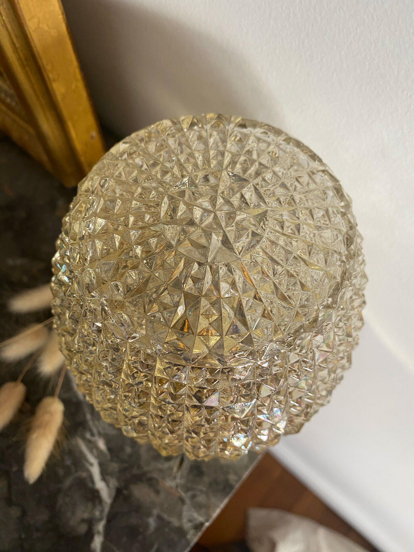 Vintage glass globe wall light