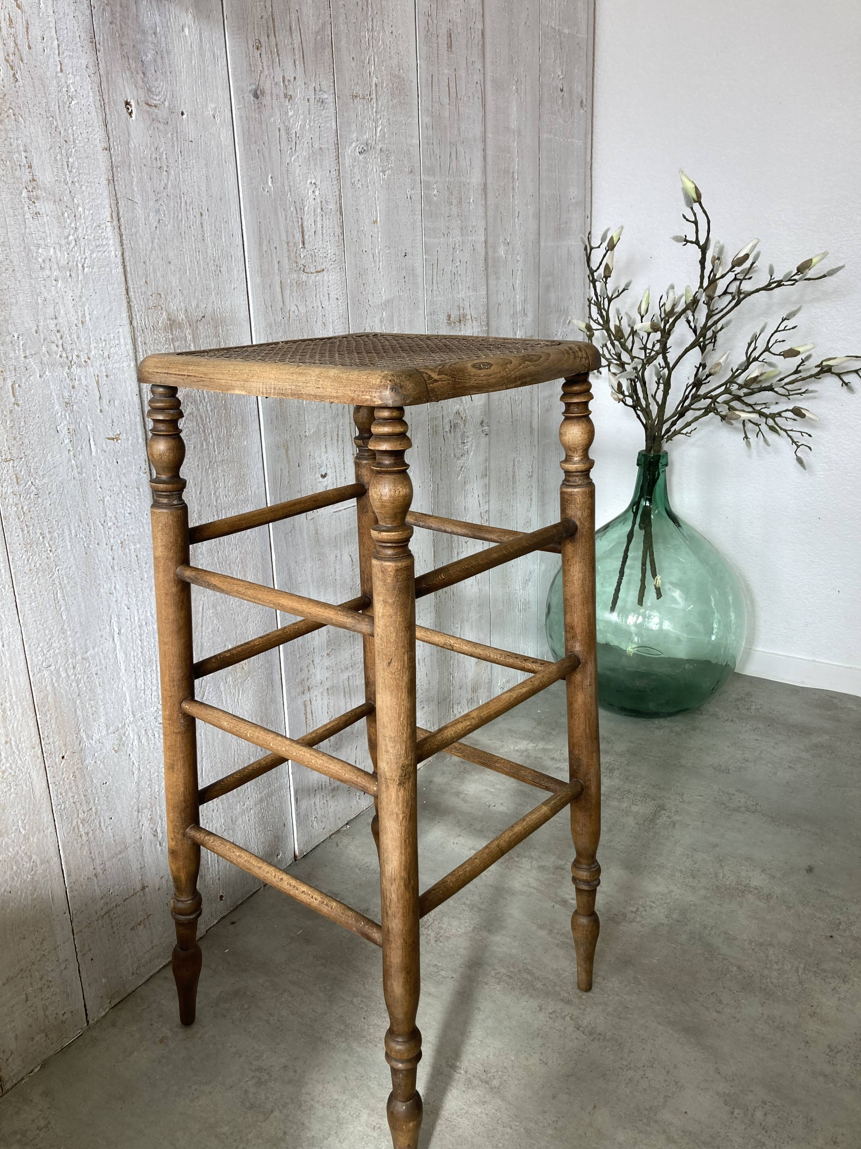 Tabouret bois/cannage