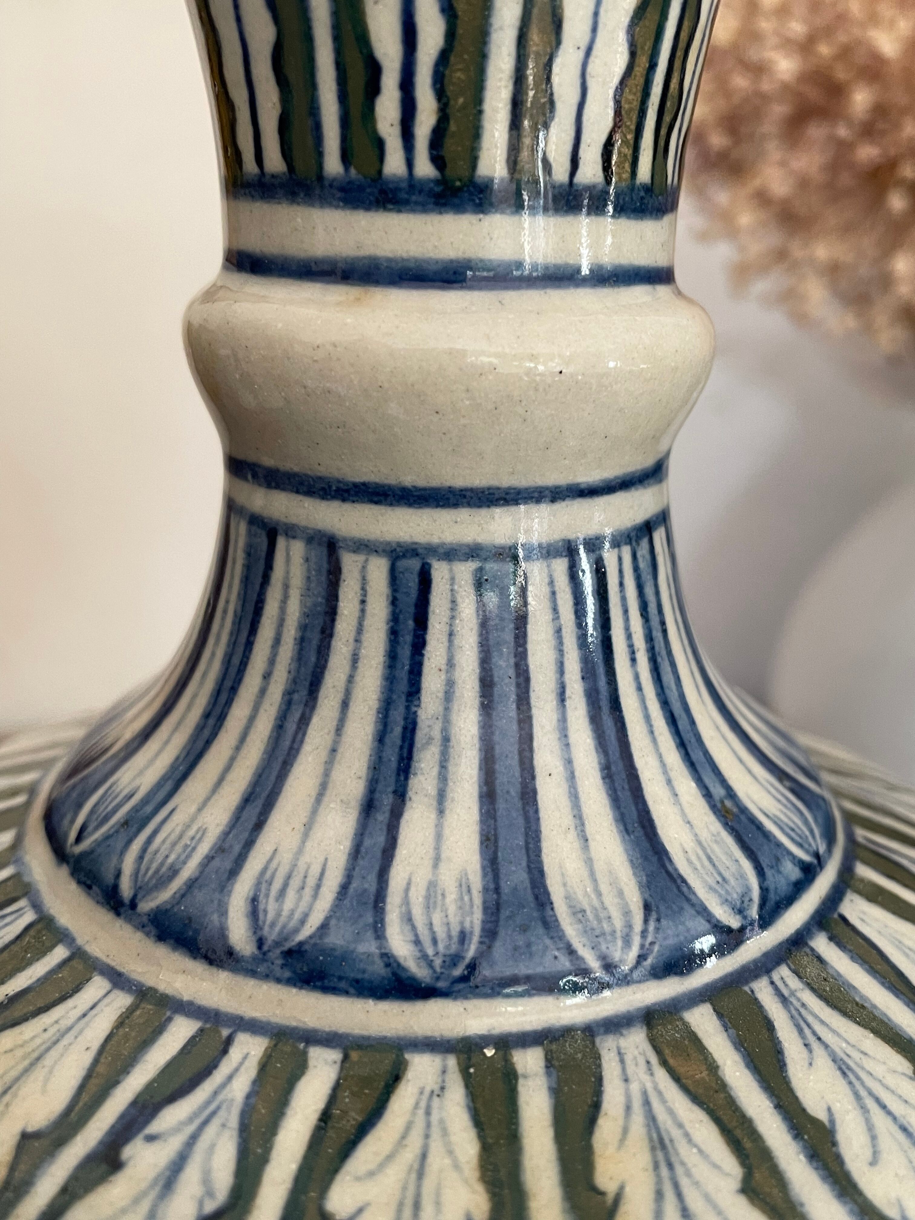Old Hand-painted ceramic lamp