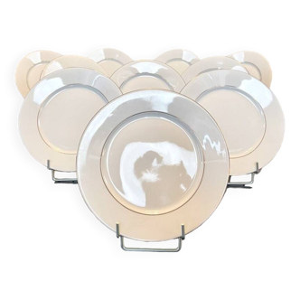 Dessert Plates - Porcelain - White Gold Gold - Table Service