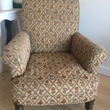 Beige armchair upholstered flowers