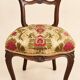 Carved walnut Napoleon III style velvet medallion chair