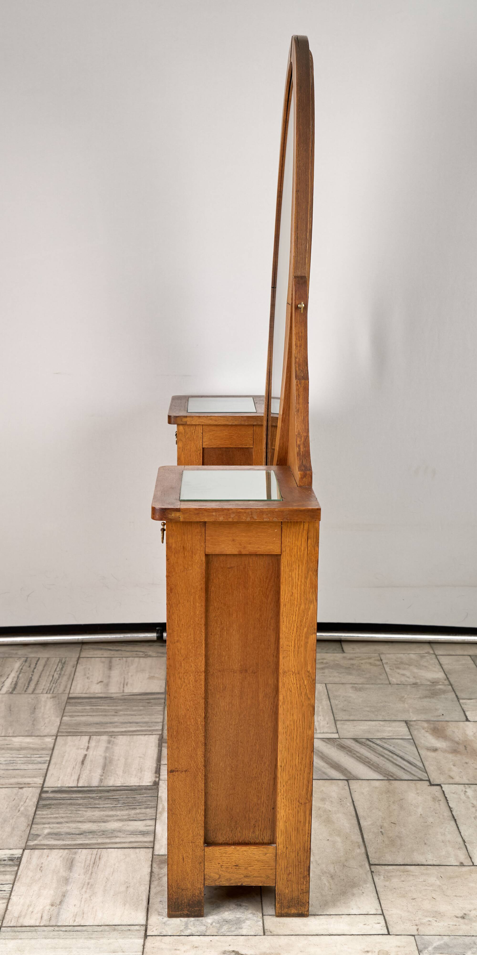 Antique Wooden Vanity, 1920s, Czechoslovakia