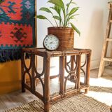 Caramel rattan side table