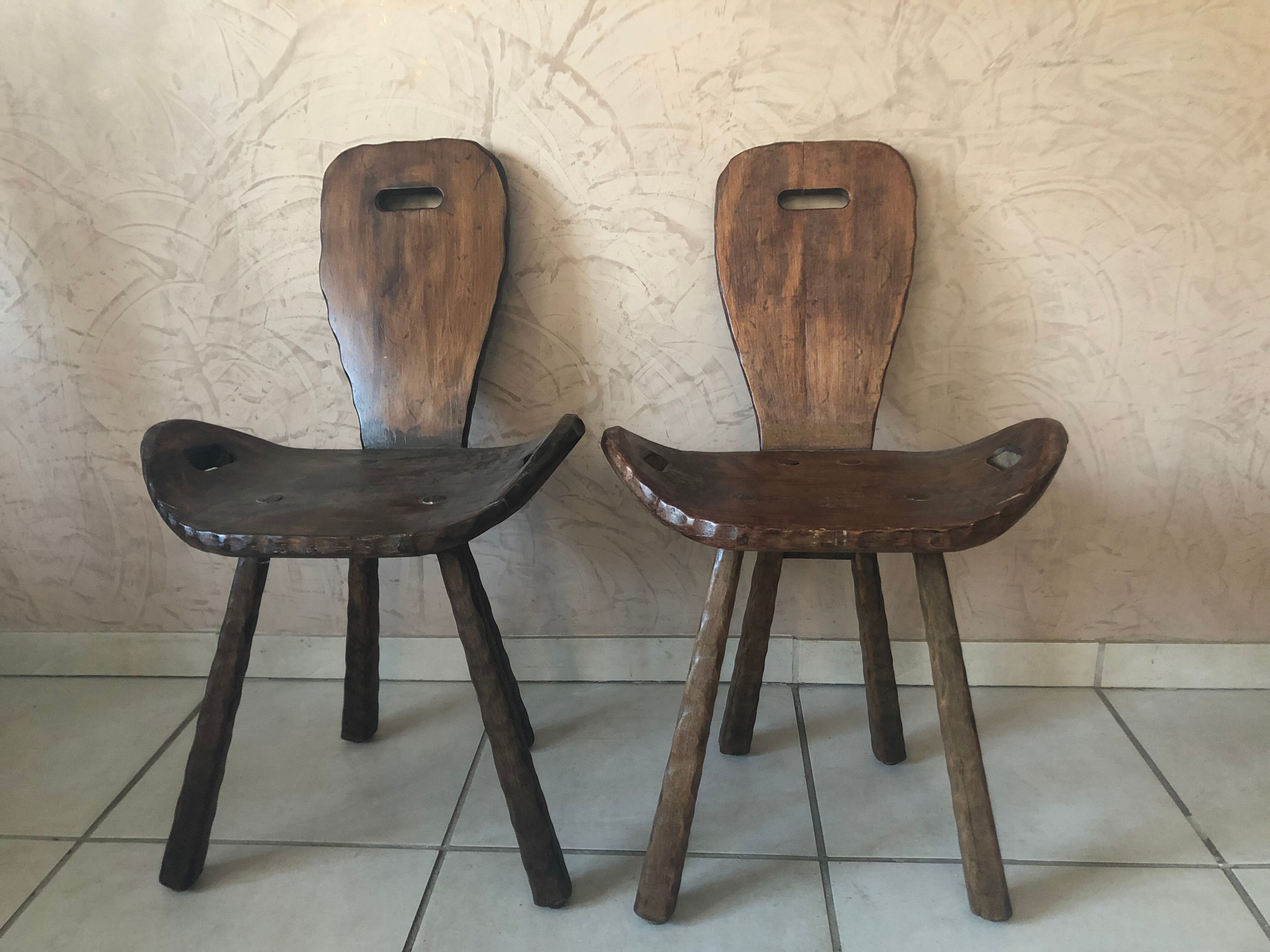 Pair of brutalist chairs