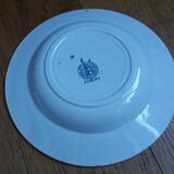 Assiettes dépareillées anciennes Digoin, Salins, Moulin des Loups vertes et bleues