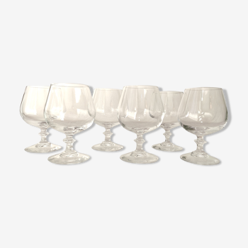 Cognac glasses in vintage arch crystal octagonal foot