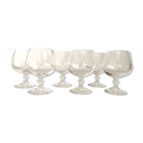 Cognac glasses in vintage arch crystal octagonal foot