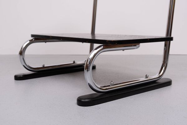Table à plateau tubulaire chromée Bauhaus, années 1930, Allemagne