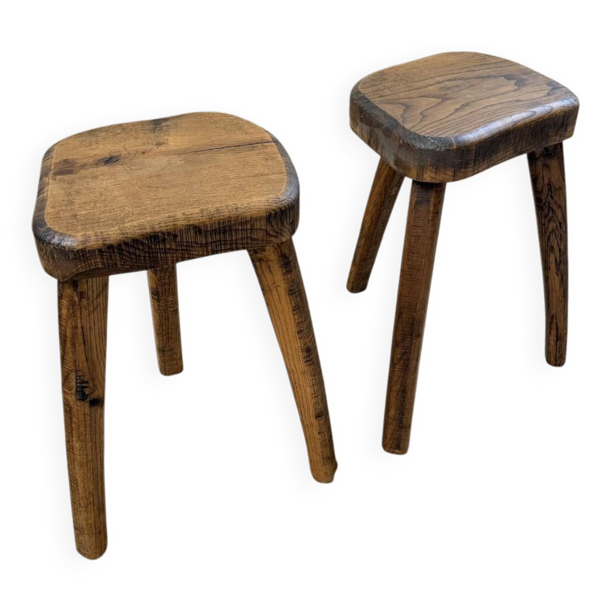 Paire de tabourets Henri Bataille chêne