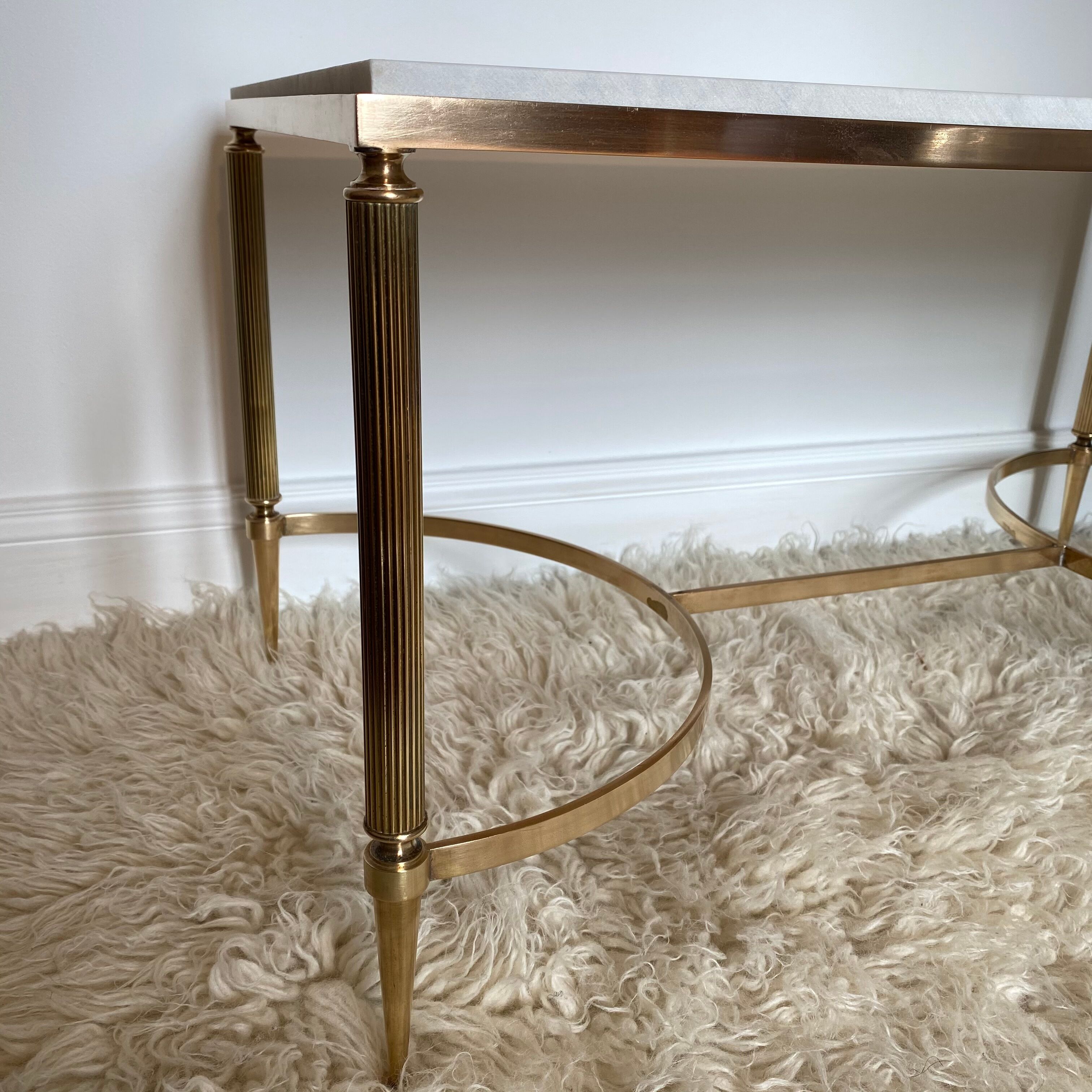 Marble and brass coffee table