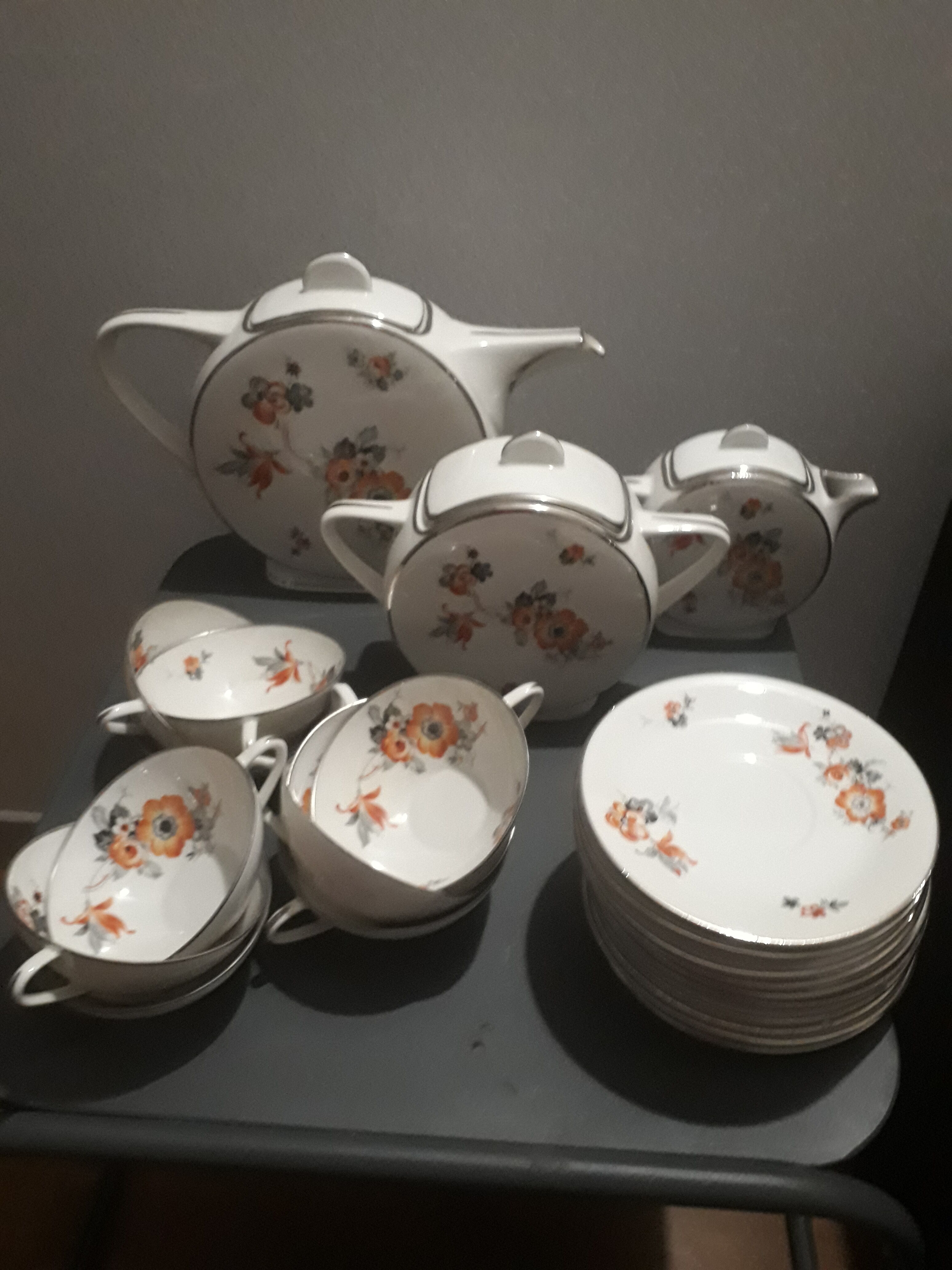 Service a the or coffee porcelain limoges art deco