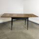 Rectangular extendable wooden table and black steel compass legs with 2 extensions France