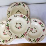 4 Longwy soup plates, Aubépines model 211260