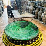 Large green ceramic plate by Tamegroute - 60 cm